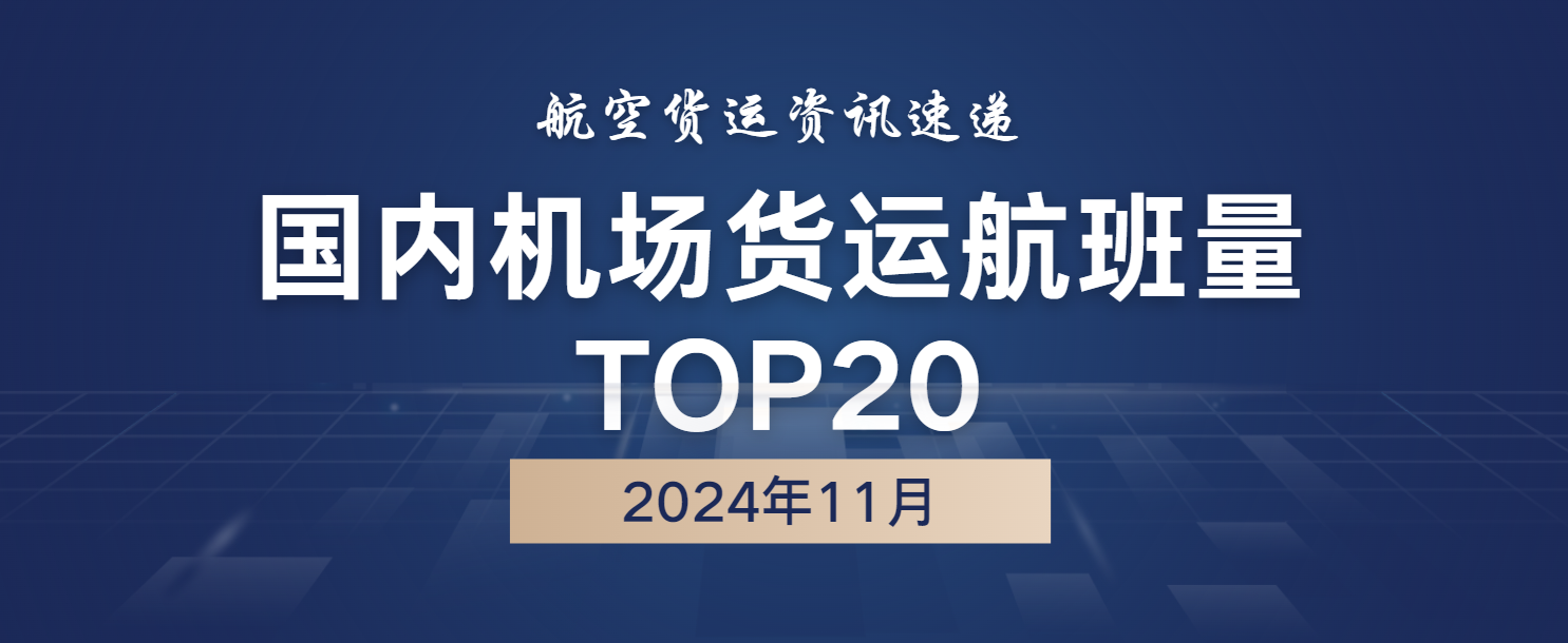 2024年11月国内机场货运航班量TOP20