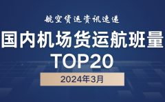 2024年3月国内机场货运航班量TOP20