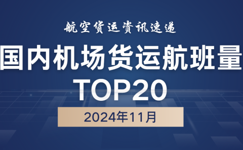 2024年11月国内机场货运航班量TOP20